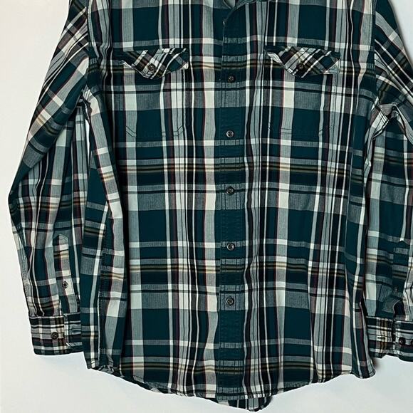 G.H. BASS & CO.  Button Down Shirt Men's Size XXL 100% Cotton Plaid Green - Picture 7 of 15